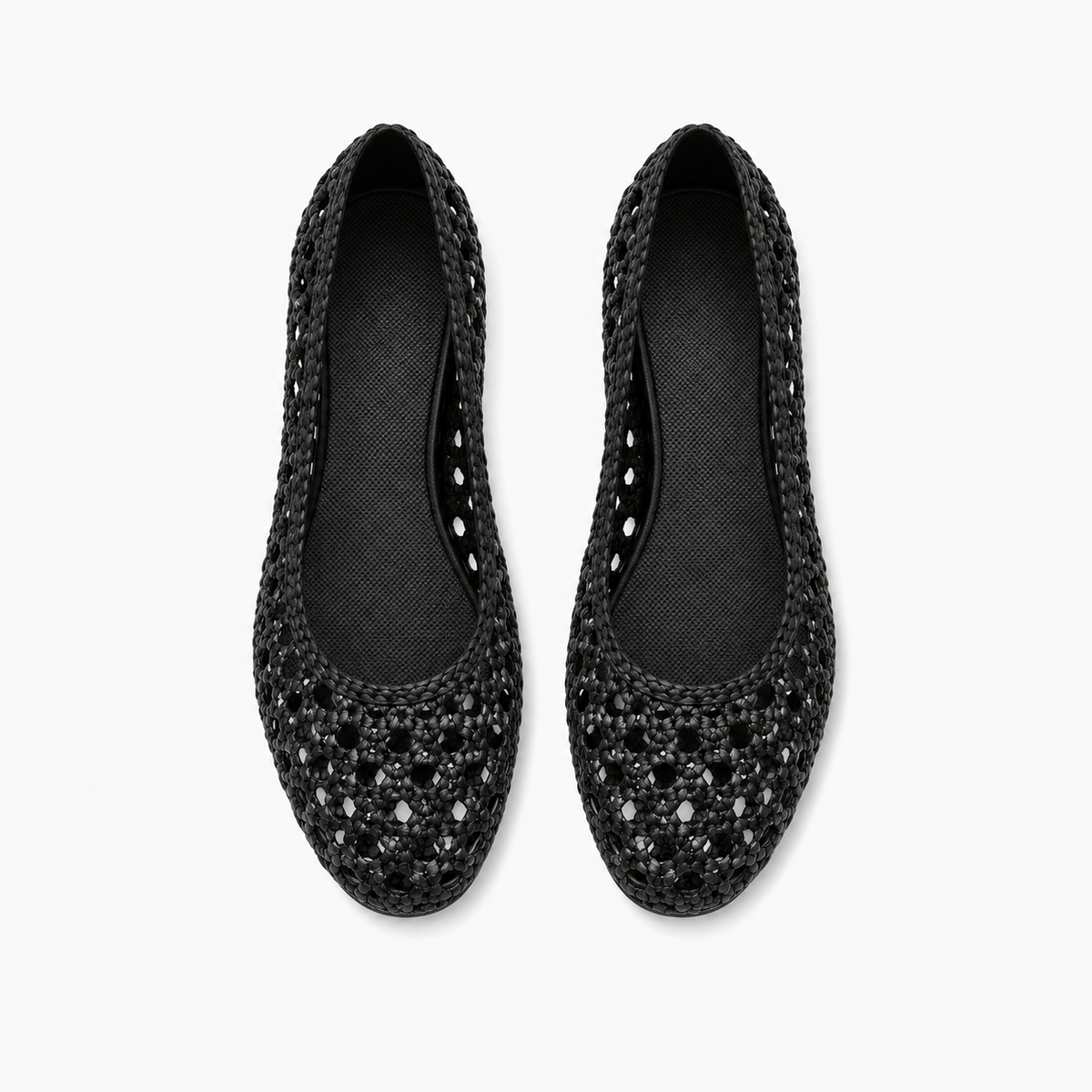 Womens Woven Round Toe Breathable Ballet Flats detail view - women's ballet flats UK