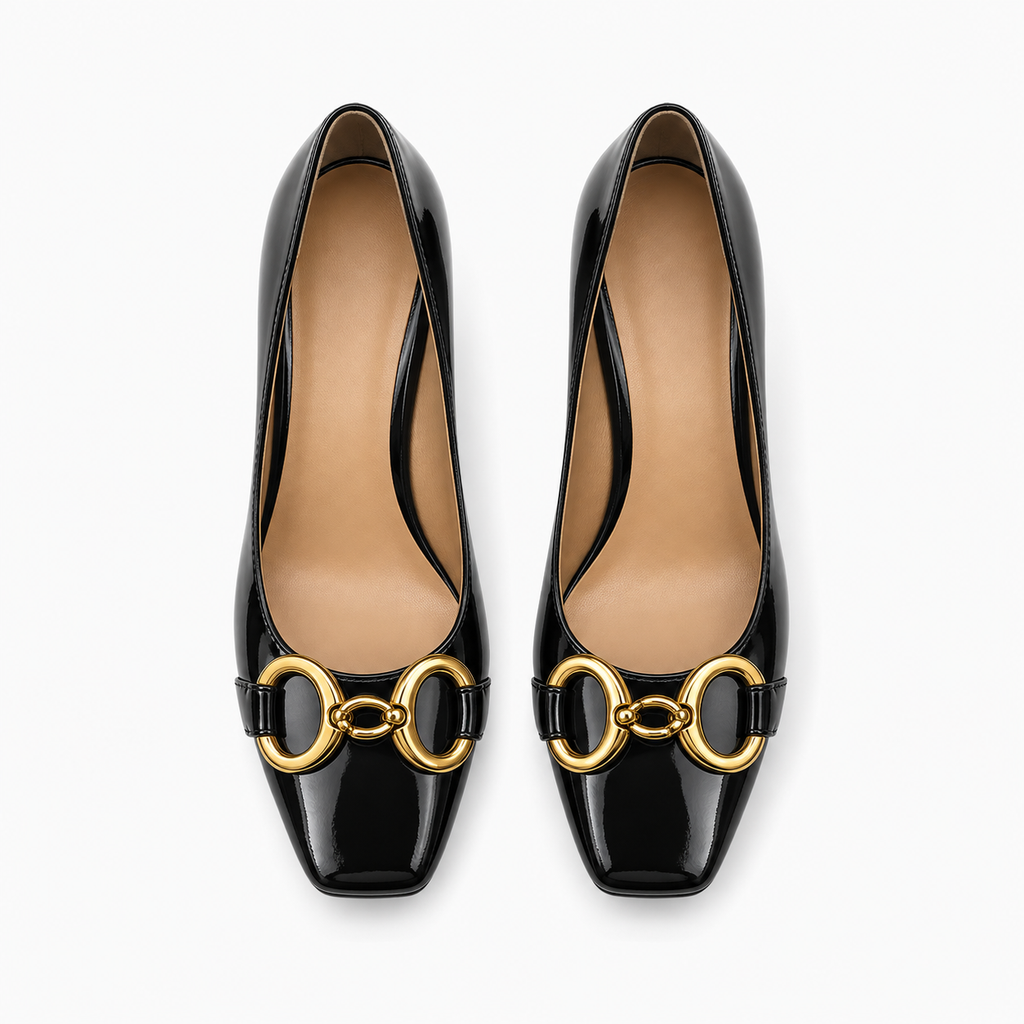 Womens Mary Jane Square Toe Soft Sole Ballet Flats detail view - Mary Jane ballet flats UK