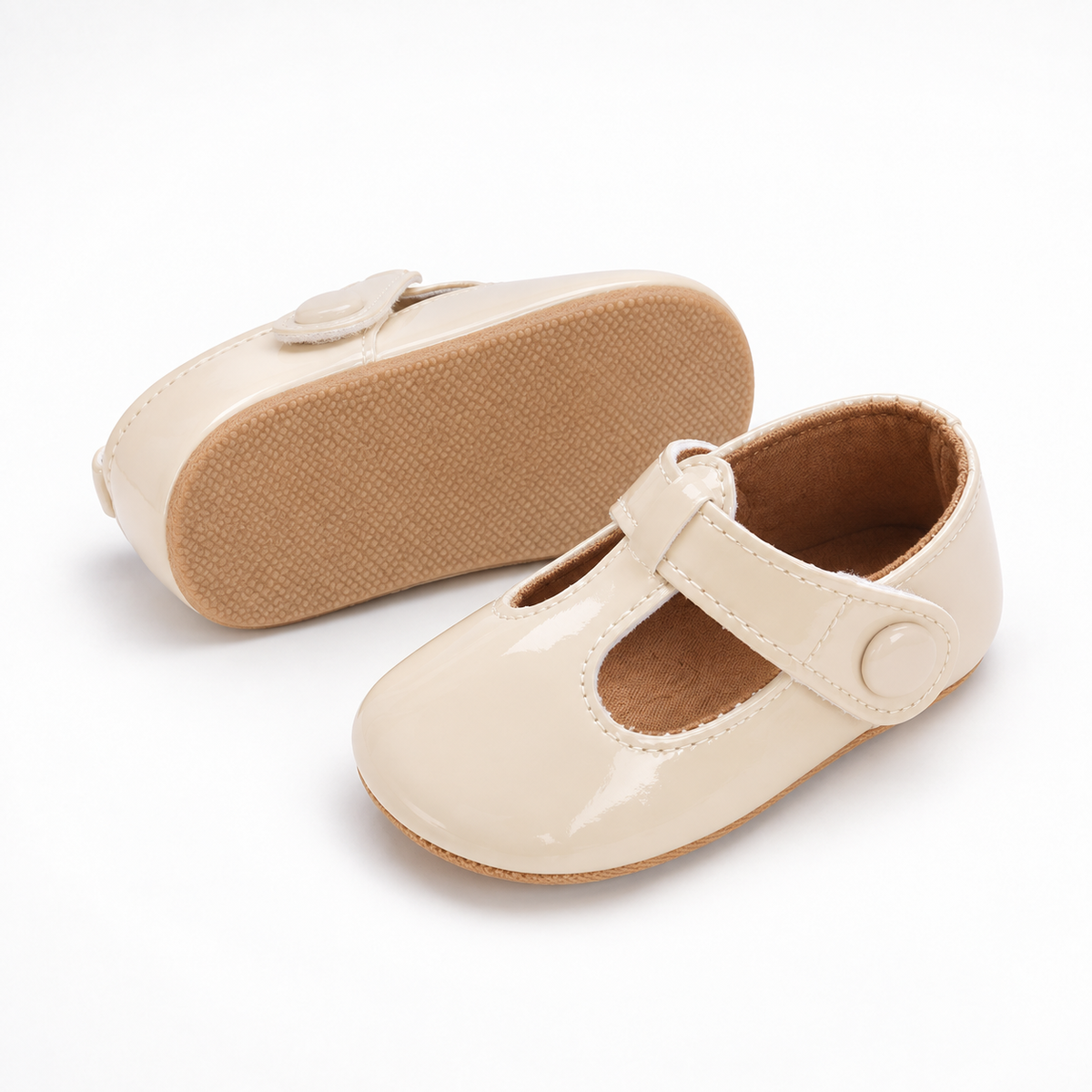 Baby Leather Non Slip Ballet Flats detail view - baby ballet flats UK