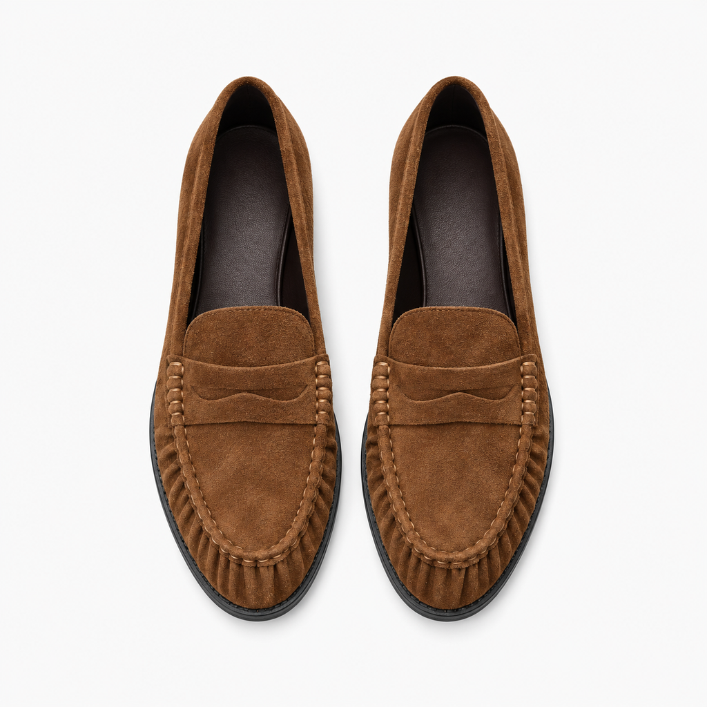 Womens Tassel Suede Comfort Everyday Loafers detail view - women's suede loafers UK