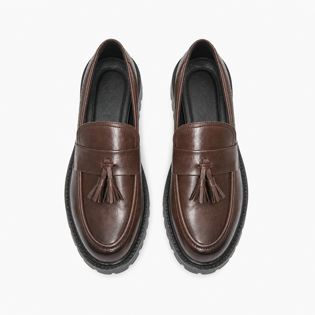 Womens Leather Tassel Loafers detail view - women's leather loafers UK