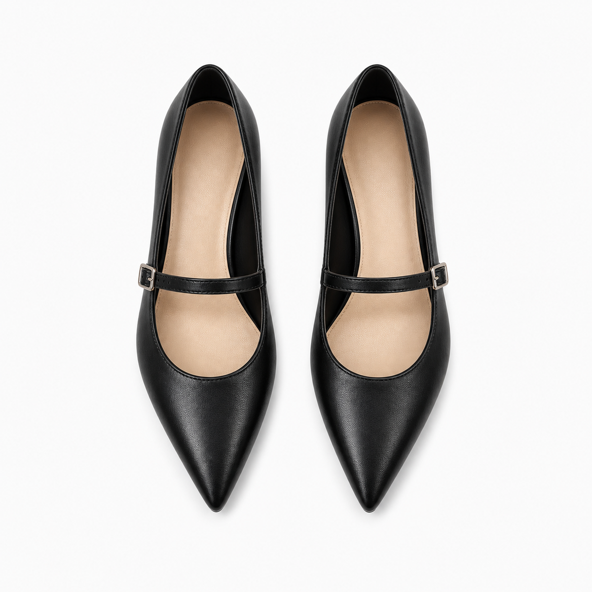 Womens Mary Jane Buckle Leather Ballet Flats detail view - Mary Jane ballet flats UK
