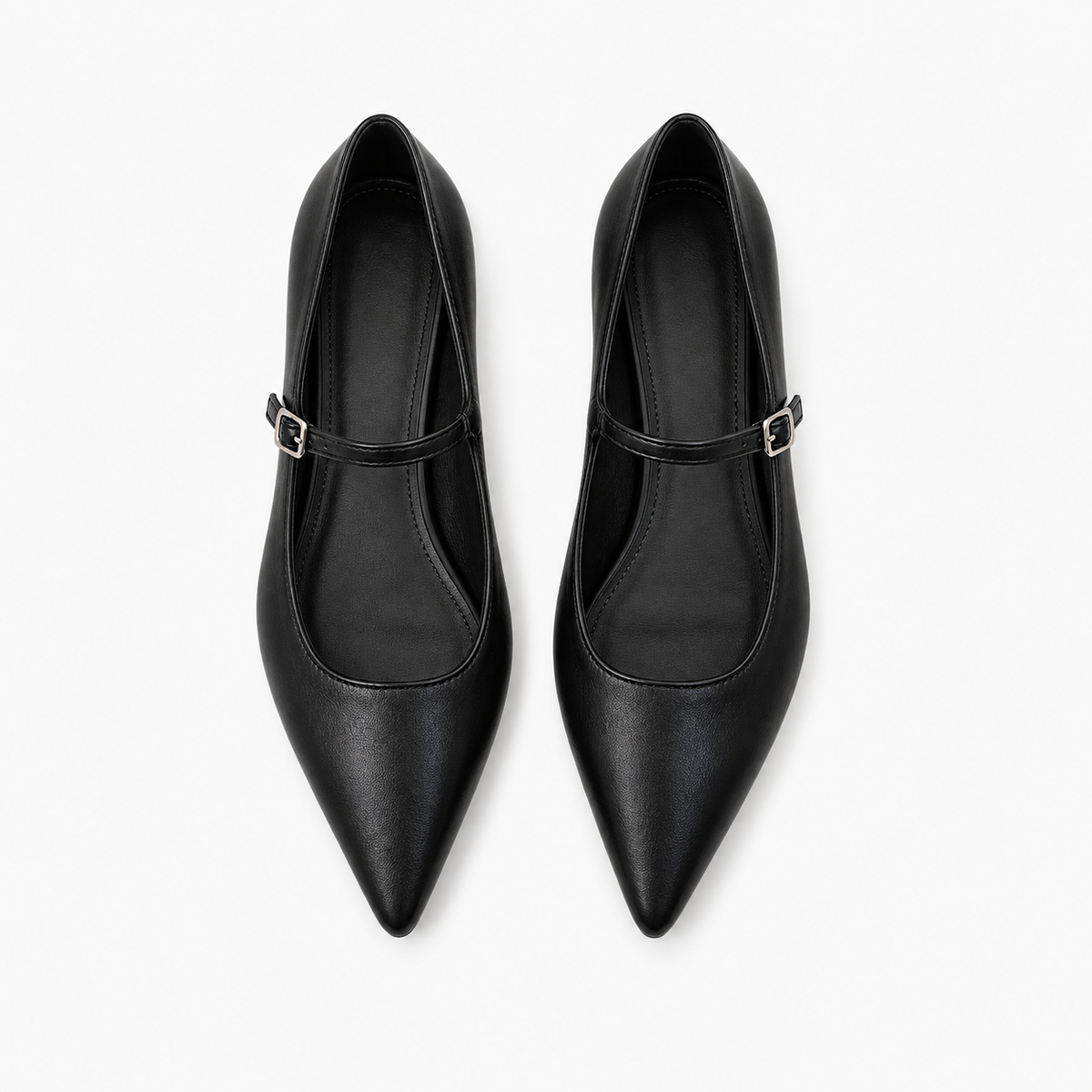 Womens Mary Jane Pointed Toe Ballet Flats detail view - Mary Jane ballet flats UK