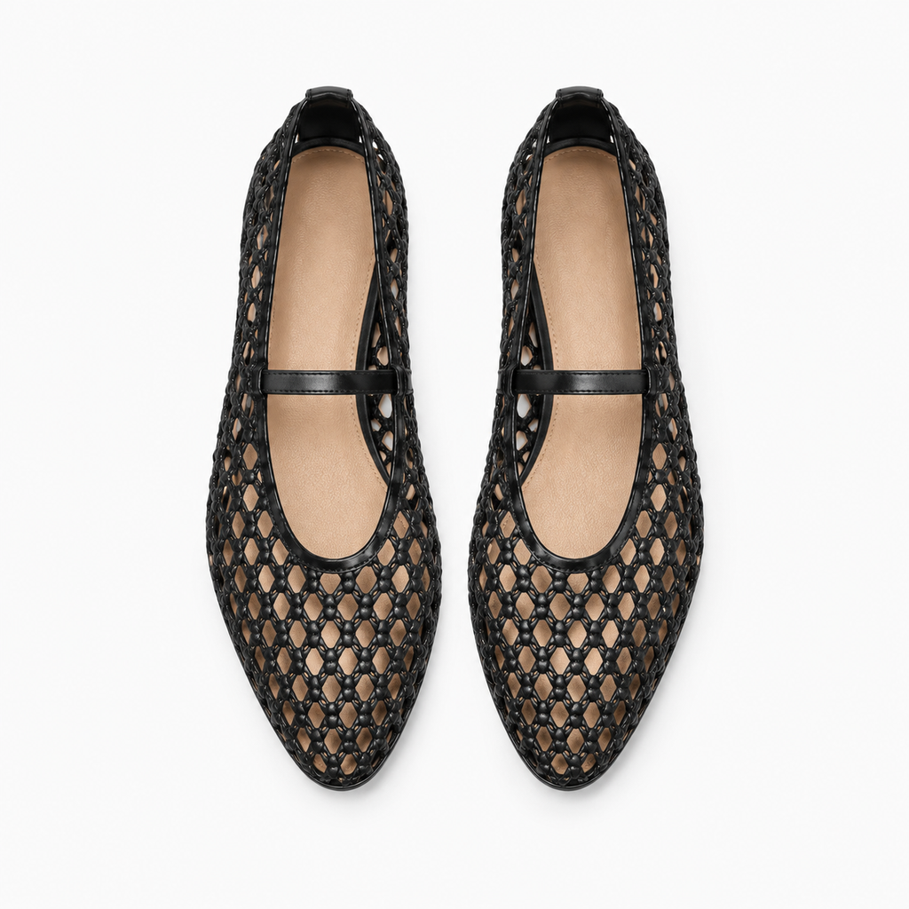 Womens Mesh Hollow Out Loafers detail view - women's loafers UK