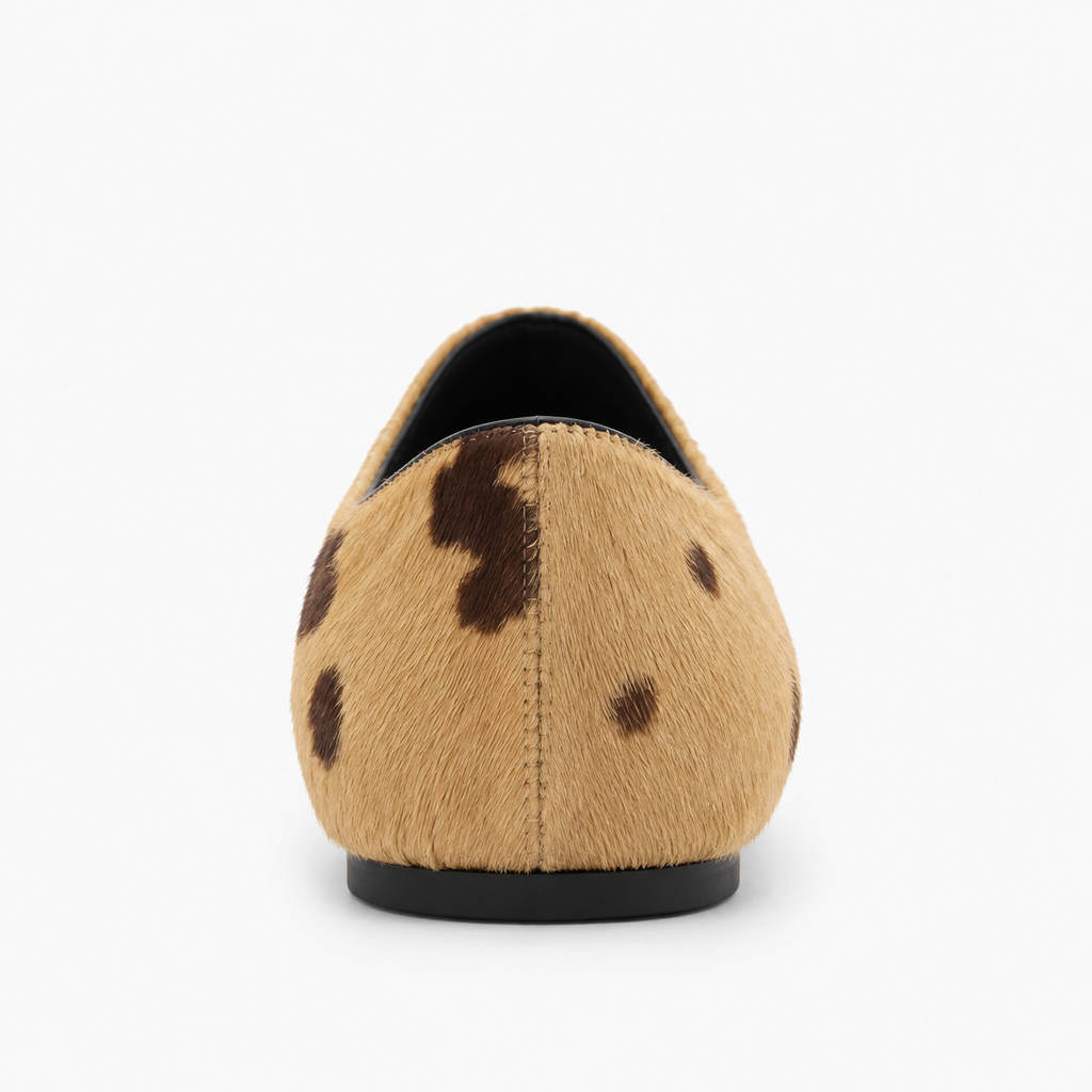 Womens Leather Everyday Ballet Flats front view - women's ballet flats UK