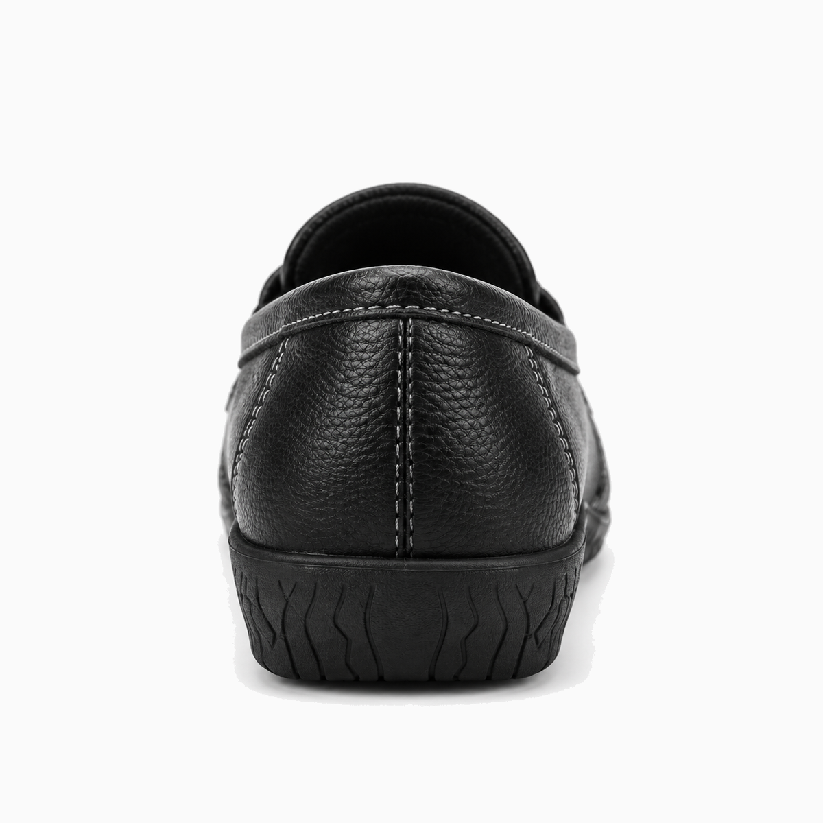 Womens Leather Round Toe Casual Loafers front view - women's leather loafers UK