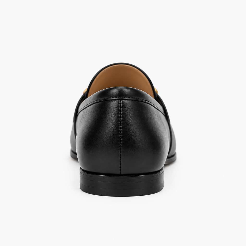 Womens Horsebit Chain Loafers front view - womens flat shoes UK