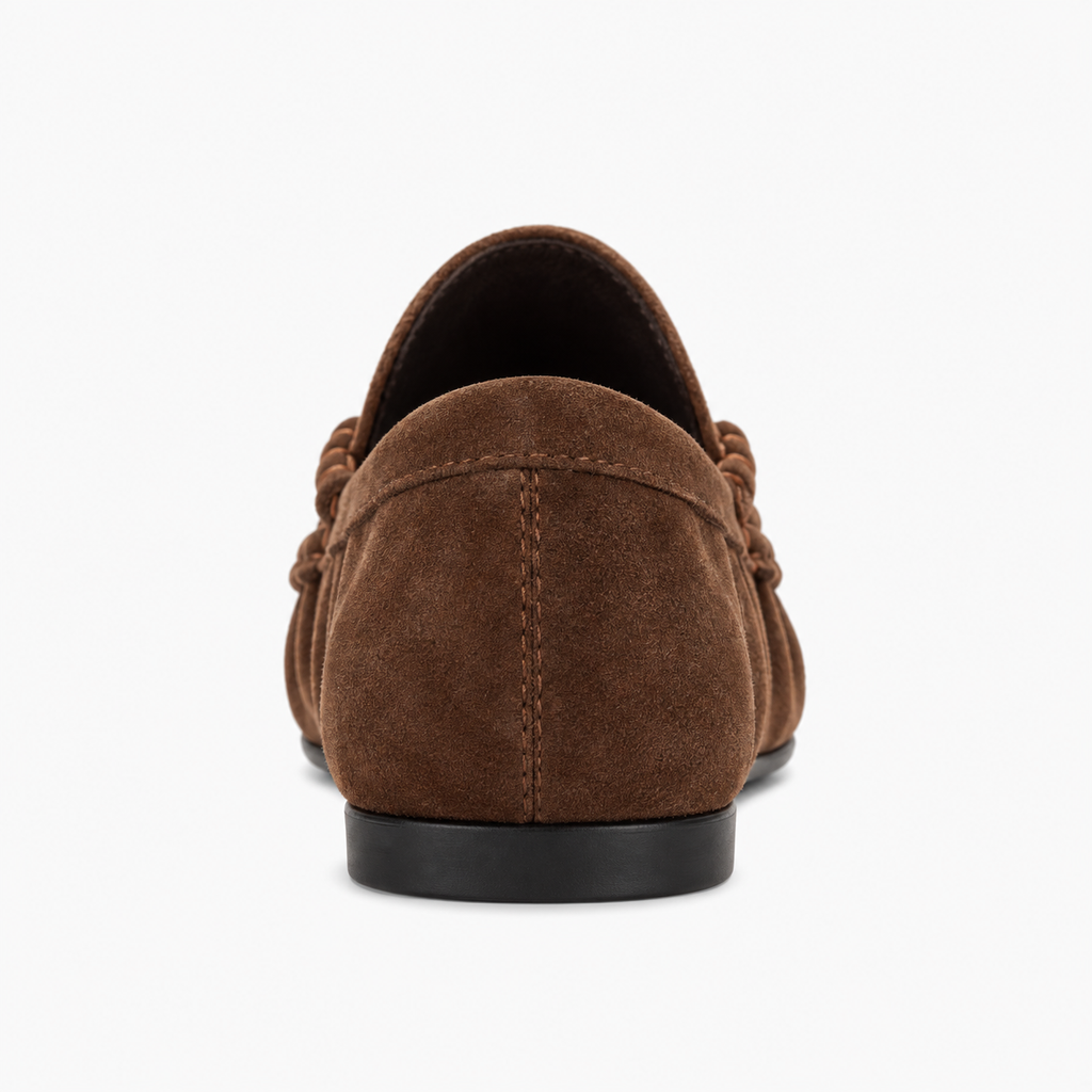 Womens Leather Retro Loafers front view - women's leather loafers UK