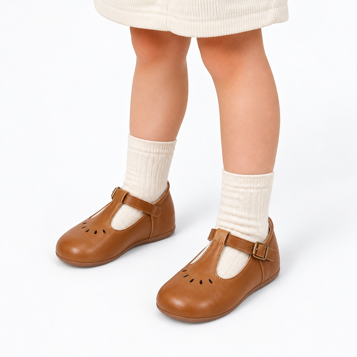Kids Soft Sole Retro Ballet Flats front view - kids ballet flats UK