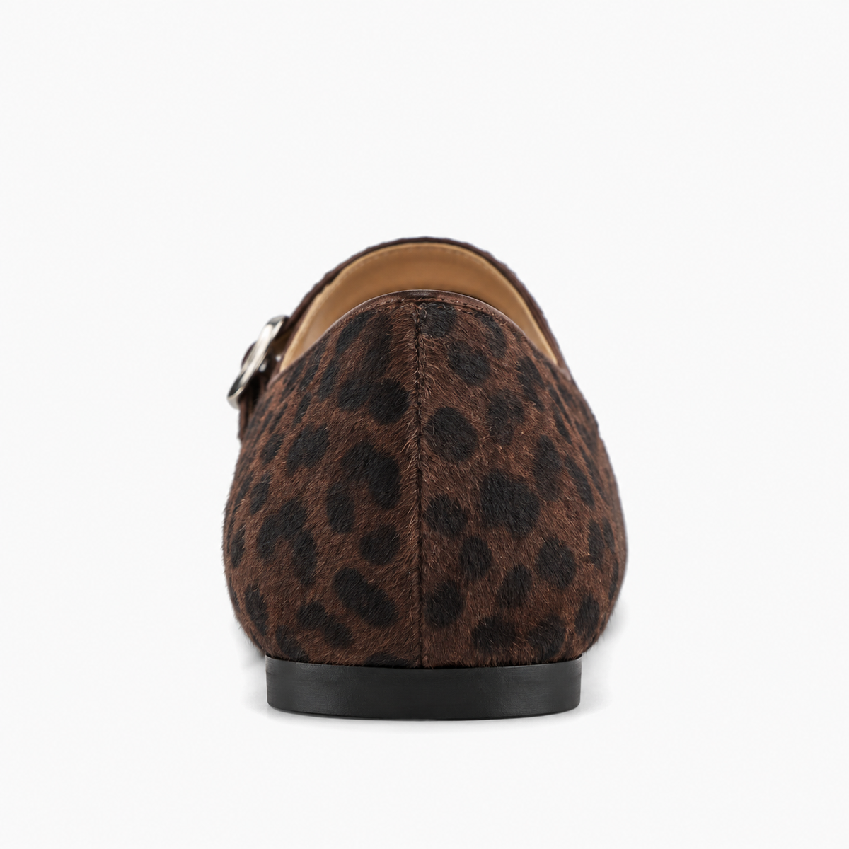 Womens Animal Print Mary Jane Flats front view - womens ballet flats UK