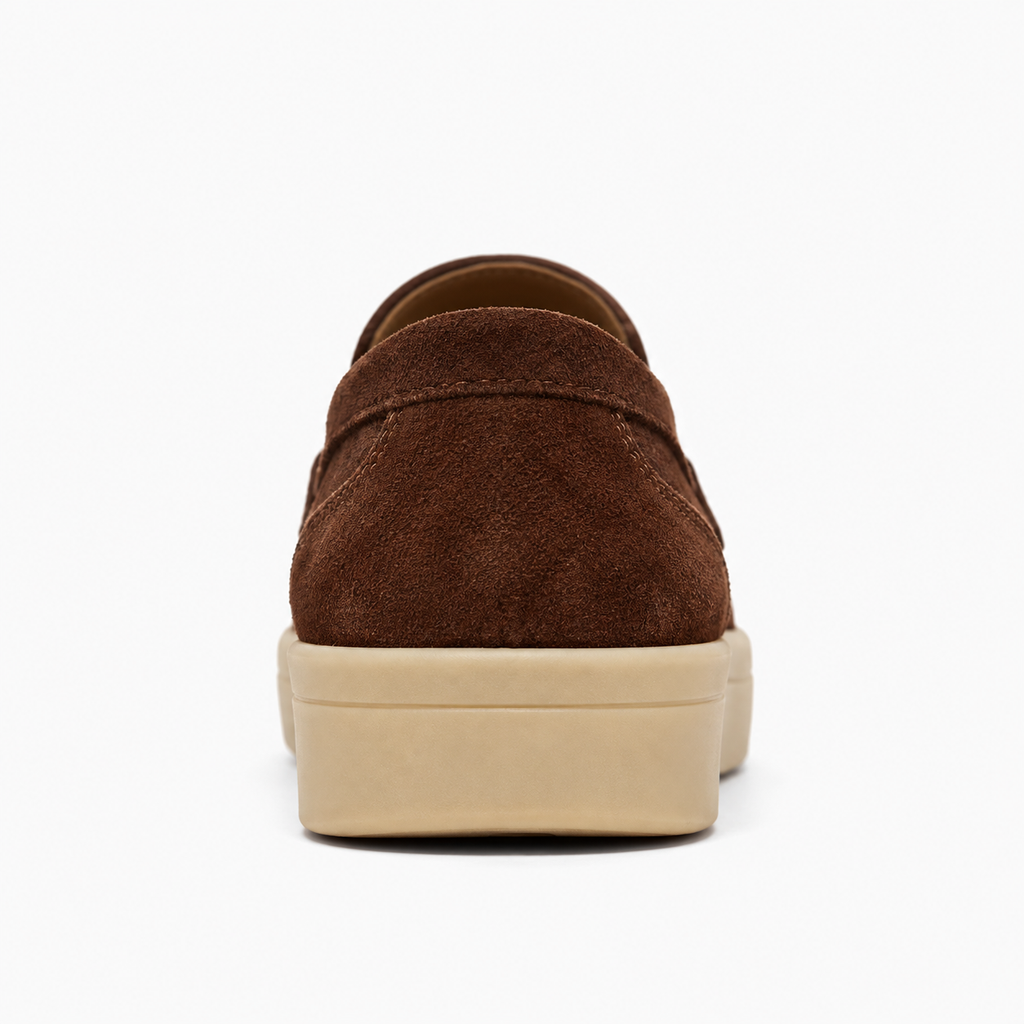 Womens Suede Leather Loafers front view - women's suede loafers UK