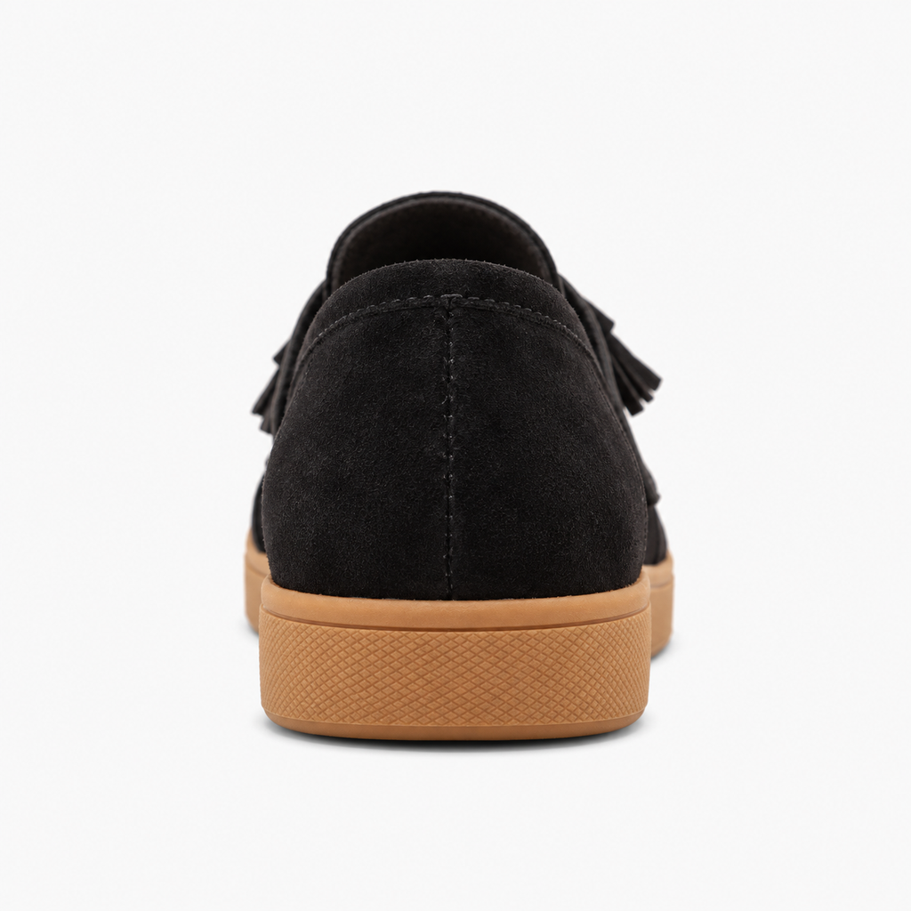 Womens Suede Leather Retro Everyday Loafers front view - women's suede loafers UK