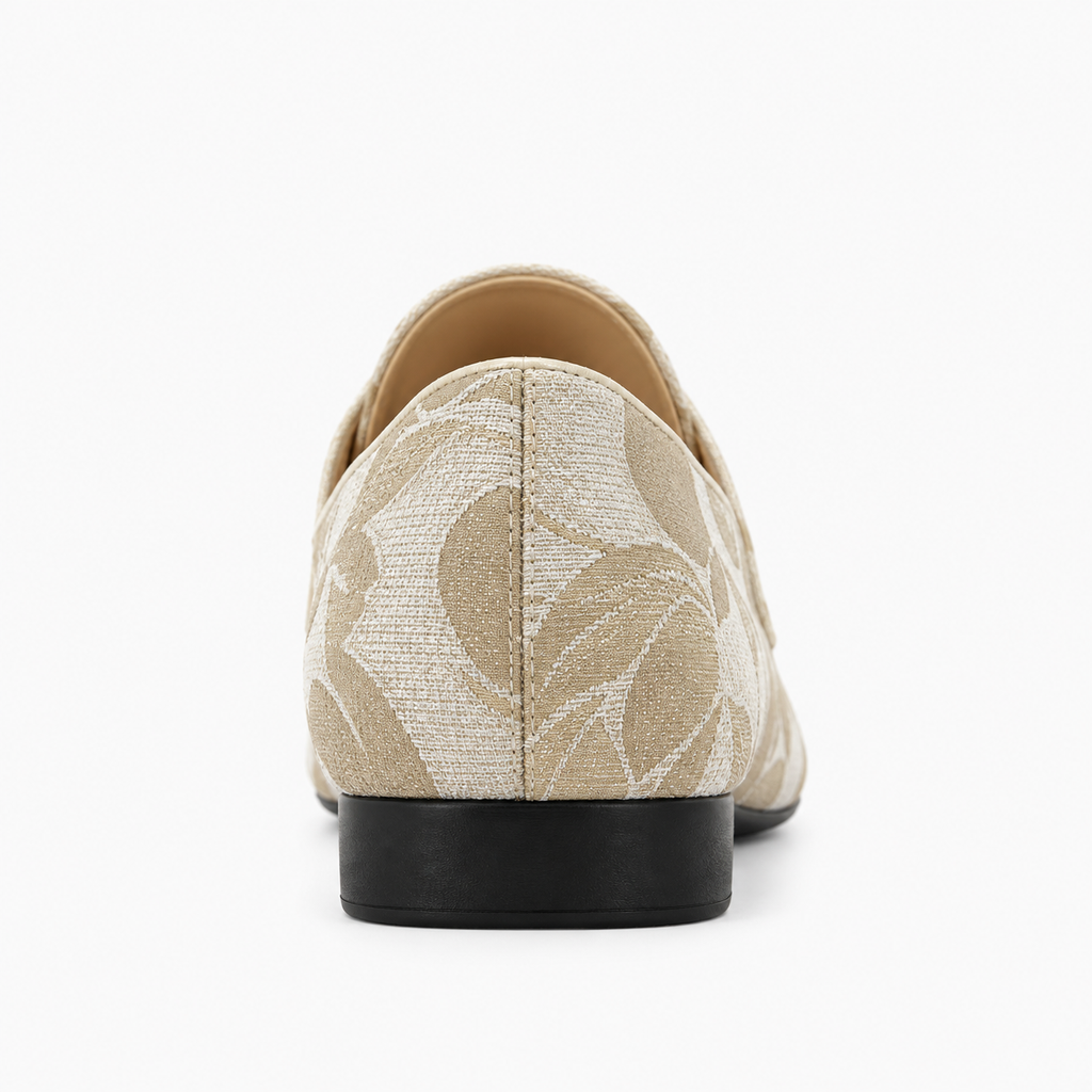 Womens Floral Pattern Loafers front view - womens loafers UK