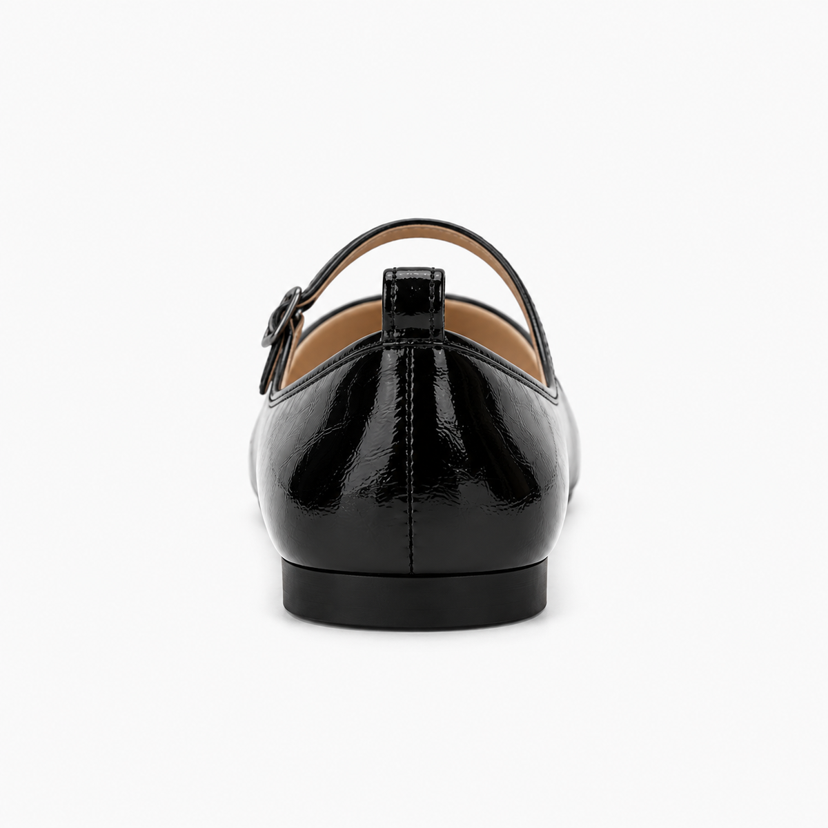 Womens Mary Jane Buckle Strappy Ballet Flats front view - Mary Jane ballet flats UK
