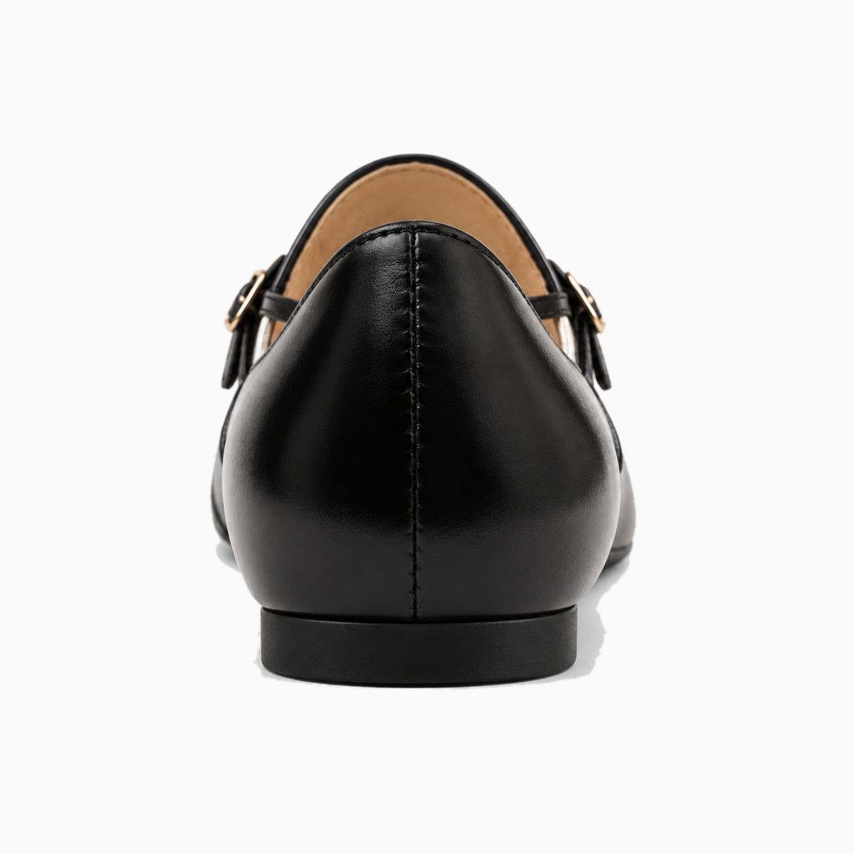 Womens Pointed Toe Strap Ballet Flats front view - womens ballet flats UK