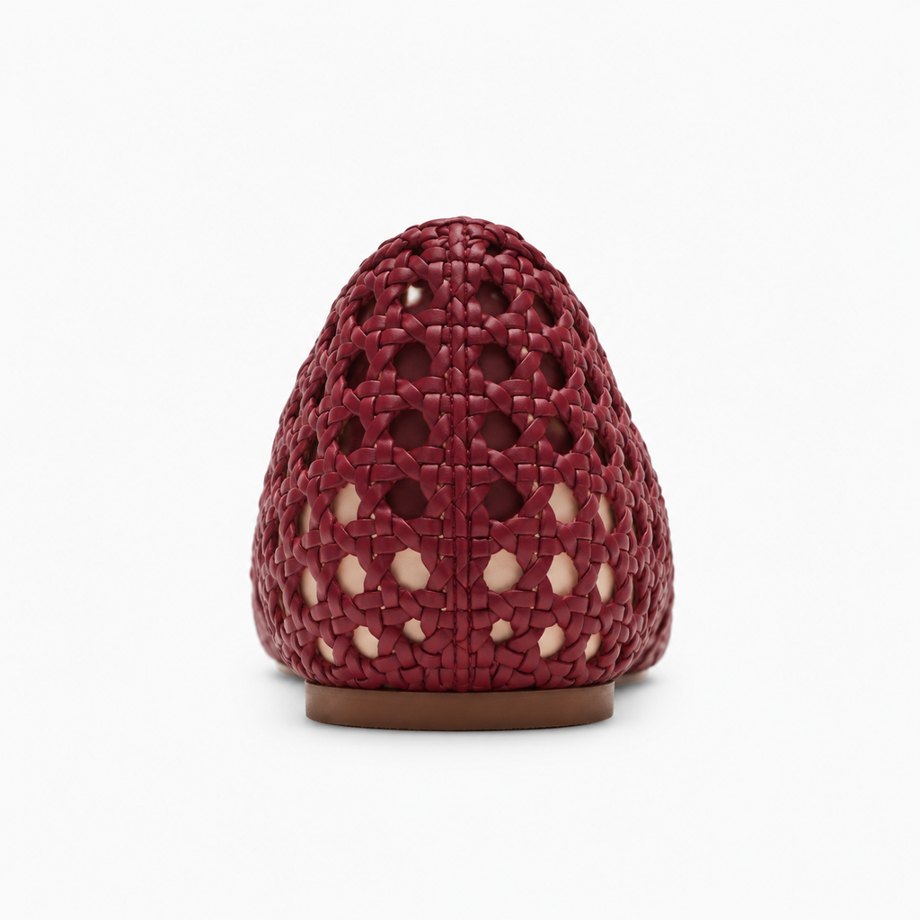 Womens Leather Woven Loafers front view - women's leather loafers UK