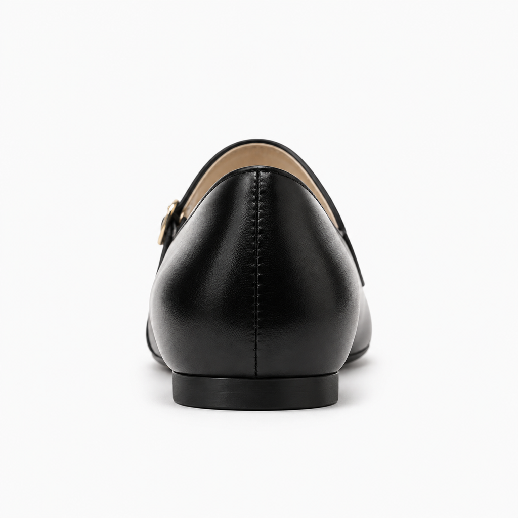 Womens Square Toe Retro Ballet Flats front view - women's ballet flats UK
