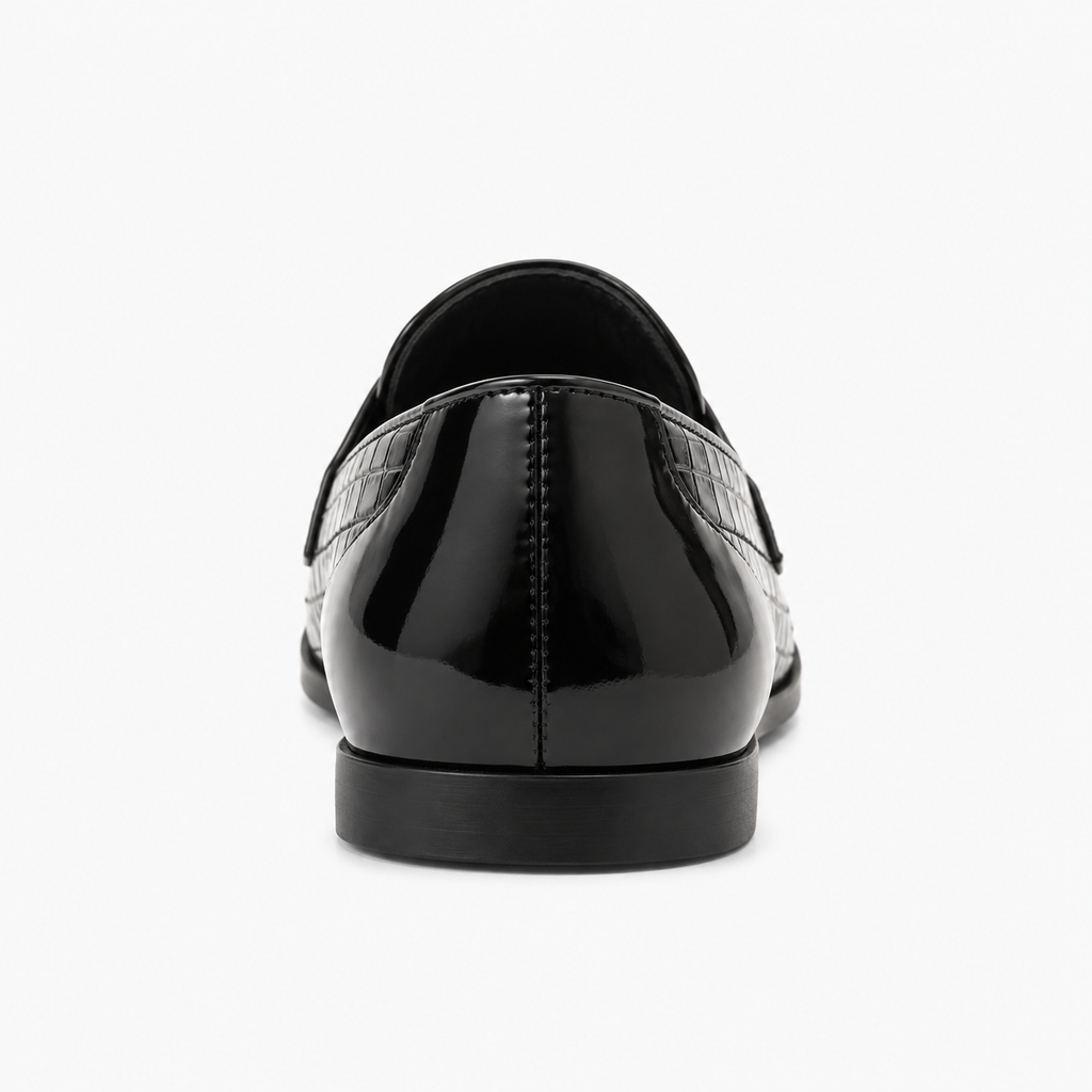 Womens Patent Leather Loafers front view - women's leather loafers UK
