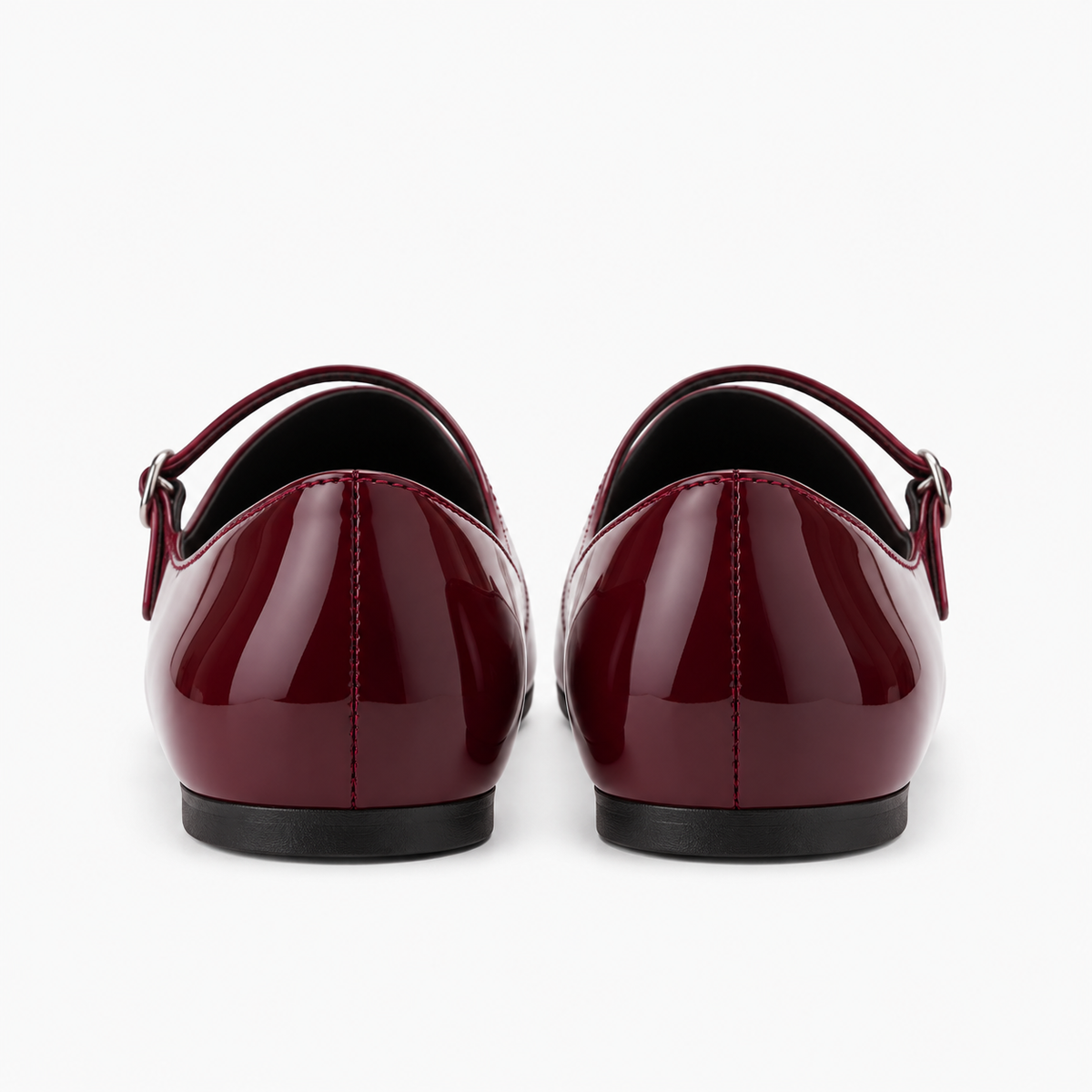 Burgundy Patent Leather Mary Jane Heels top view - mary jane heels UK