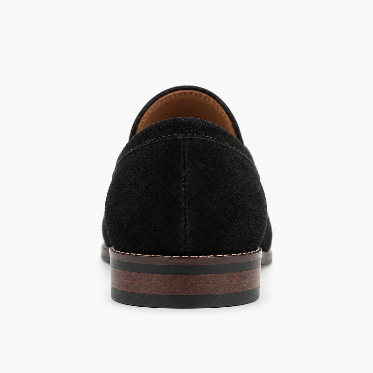Womens Suede Leather Retro Loafers front view - women's suede loafers UK