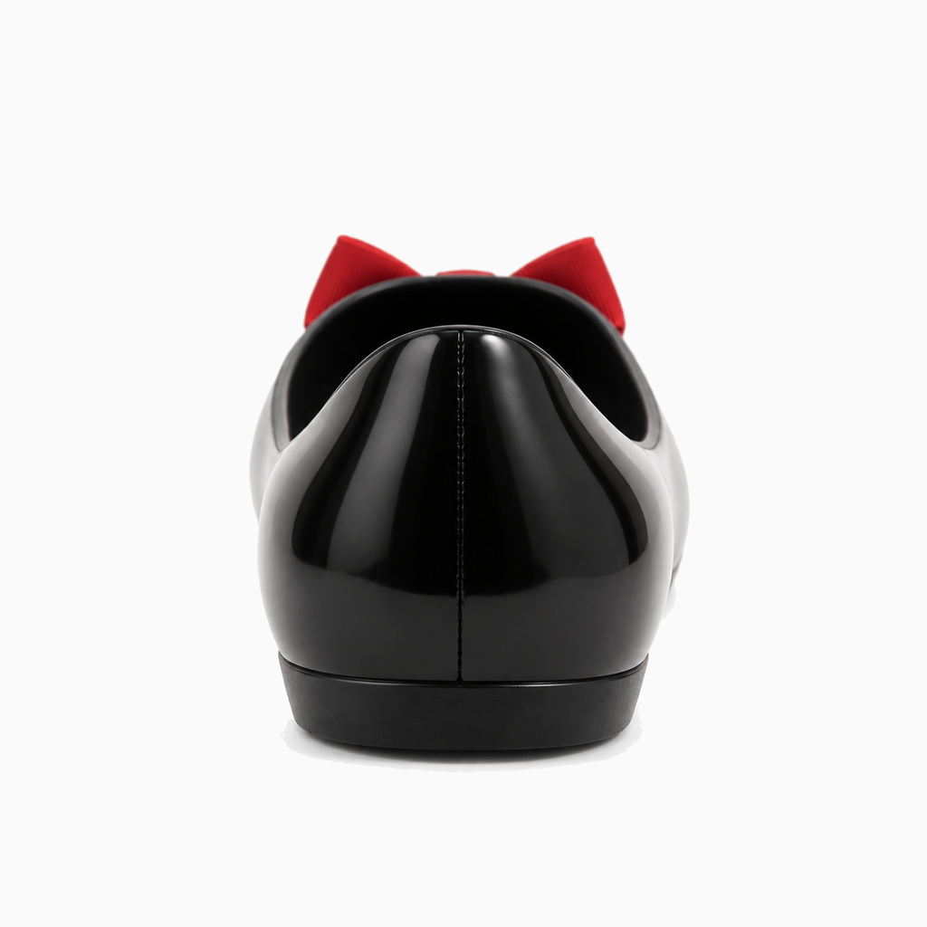 Womens Peep Toe Jelly Ballet Flats front view - peep toe flats UK