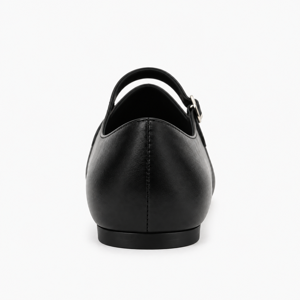 Womens Mary Jane Pointed Toe Ballet Flats front view - Mary Jane ballet flats UK
