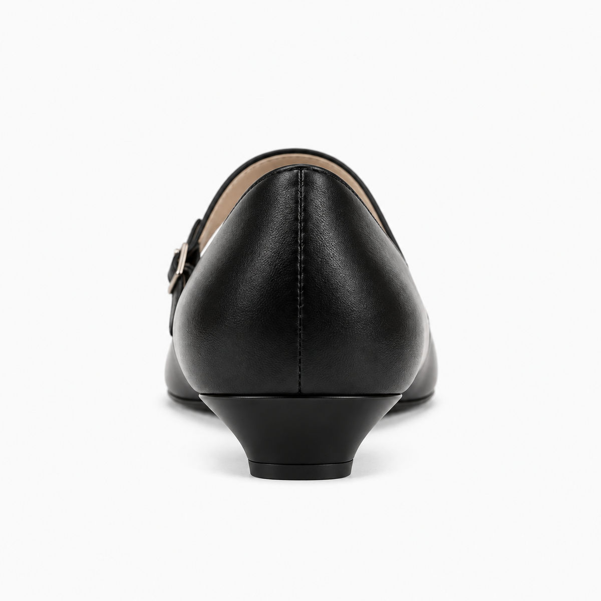 Womens Mary Jane Buckle Leather Ballet Flats front view - Mary Jane ballet flats UK