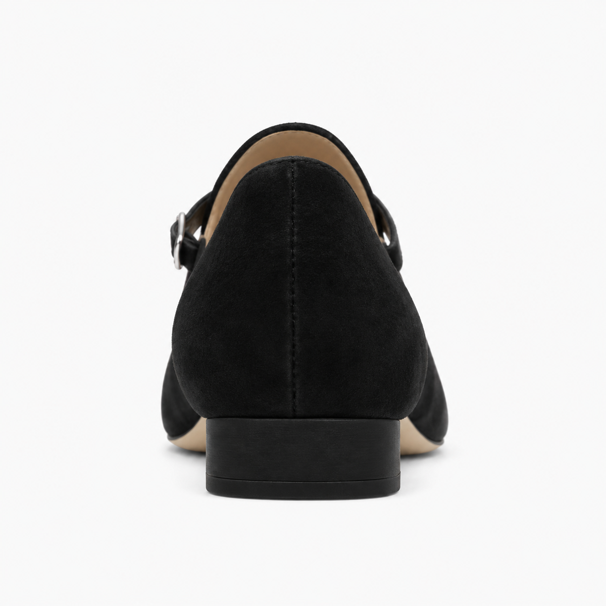 Womens Block Heel Mary Jane Flats front view - womens flat shoes UK