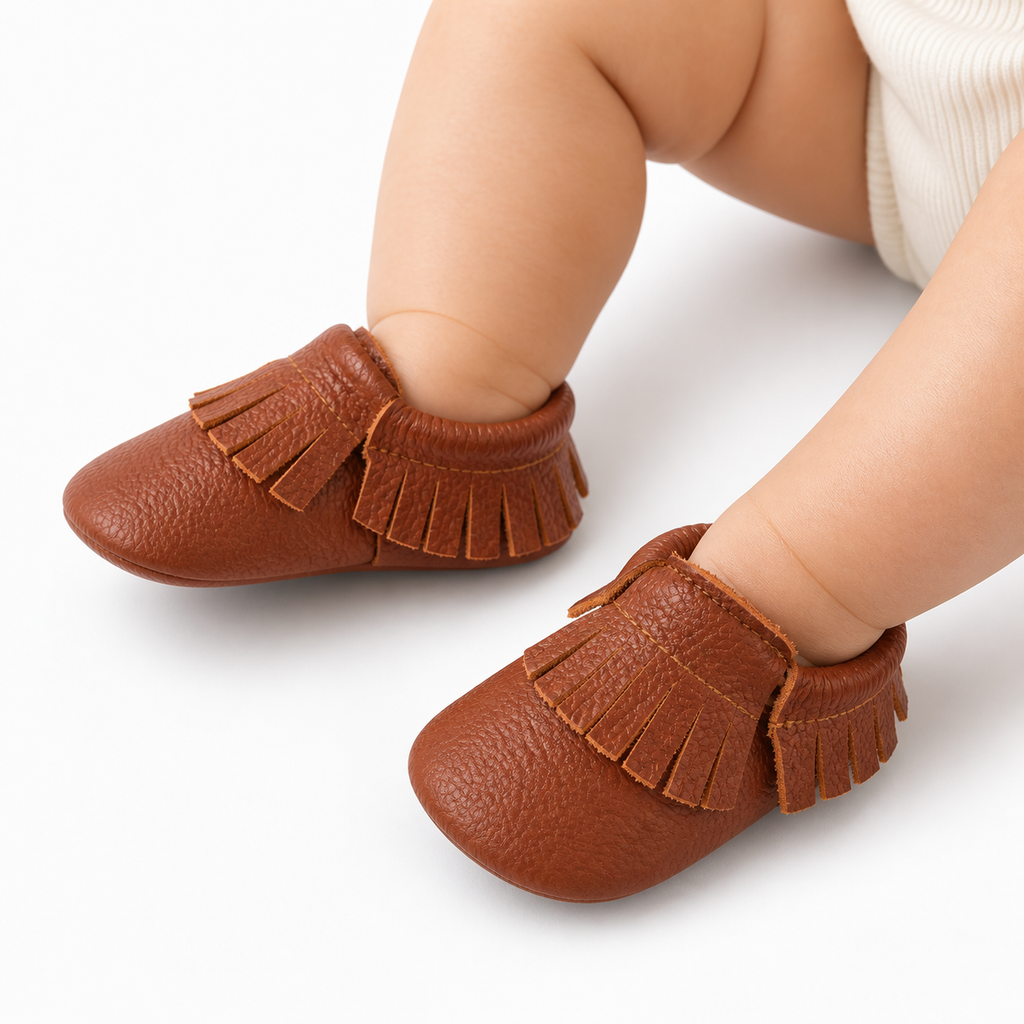 Baby Leather Walking Ballet Flats front view - baby ballet flats UK