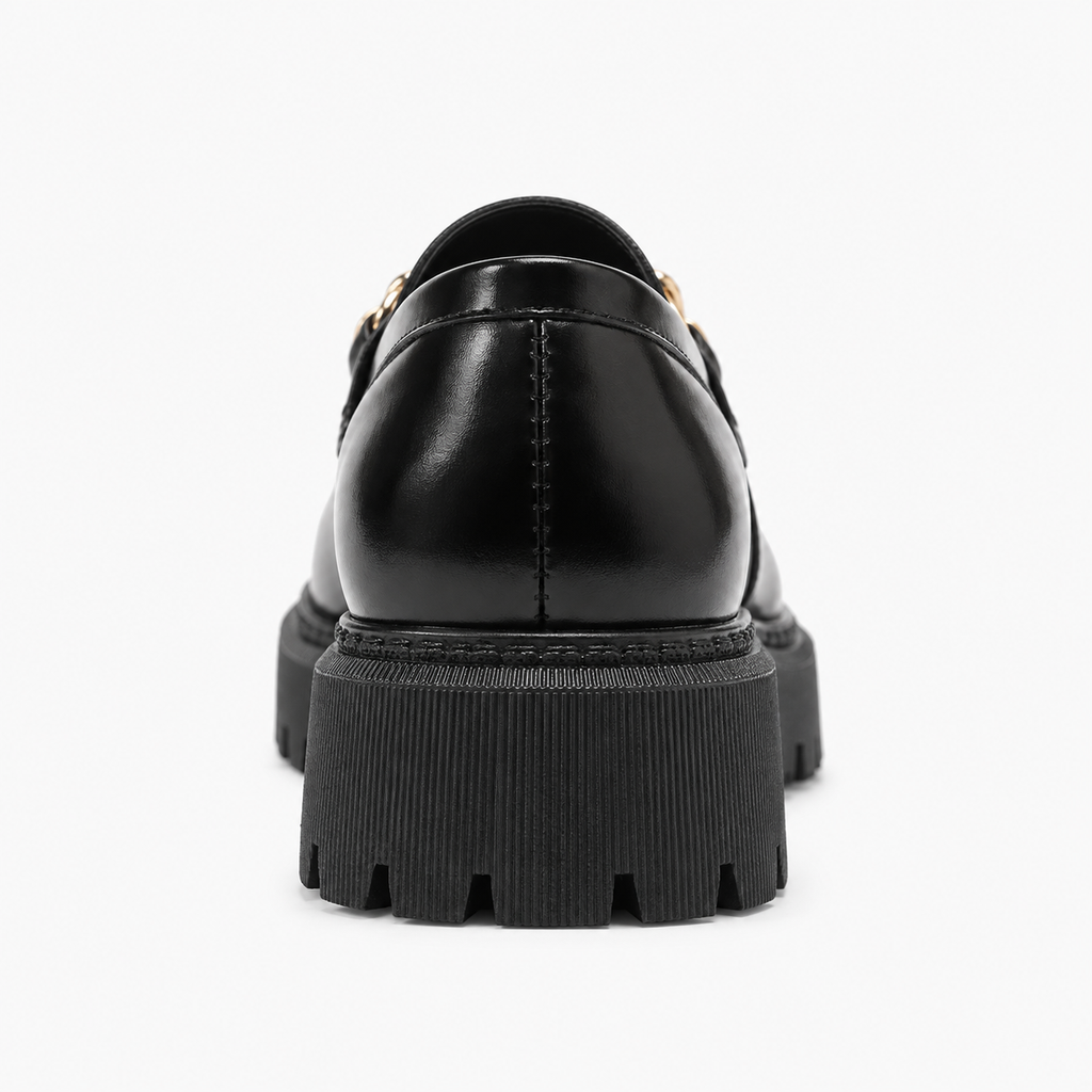 Womens Chain Platform Loafers front view - women's loafers UK