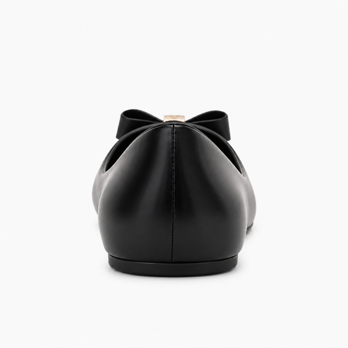 Womens Bow PVC Ballet Flats front view - women's ballet flats UK