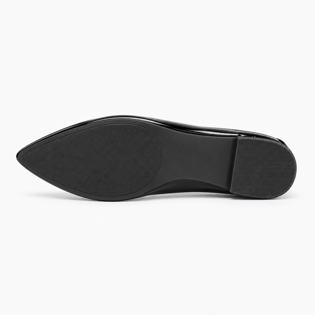 Womens Pointed Toe Metal Buckle Ballet Flats sole view - women's ballet flats UK