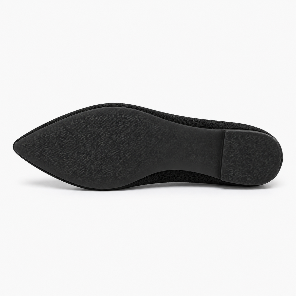 Womens Pointed Toe Knit Ballet Flats sole view - women's ballet flats UK