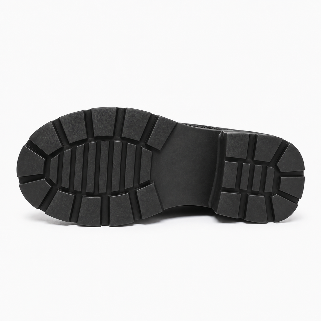 Womens Leather Black Loafers sole view - women's leather loafers UK