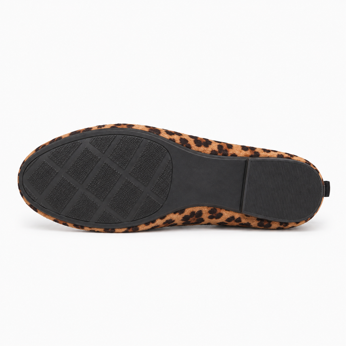 Womens Leopard Print Ballet Flats sole view - women's ballet flats UK