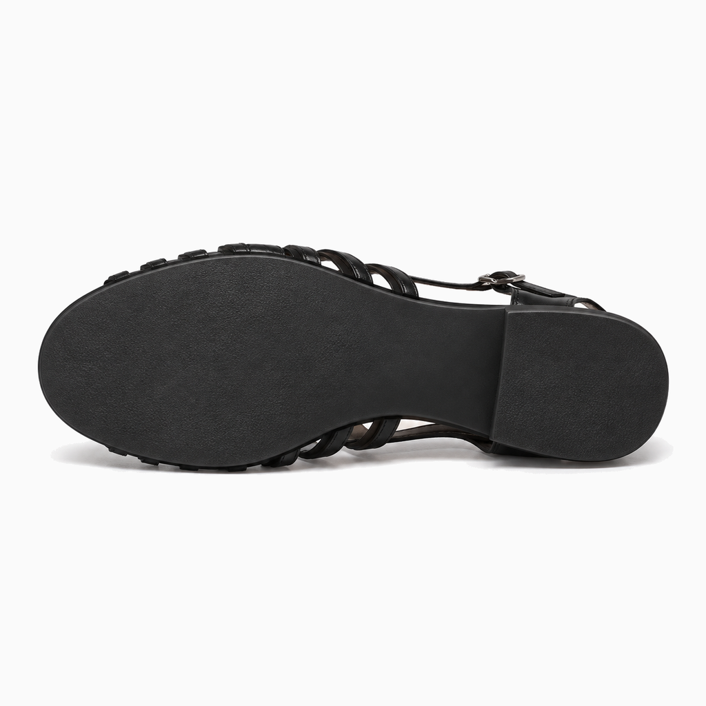 Womens Woven Ankle Strap Ballet Flats sole view - ladies ballet flats UK