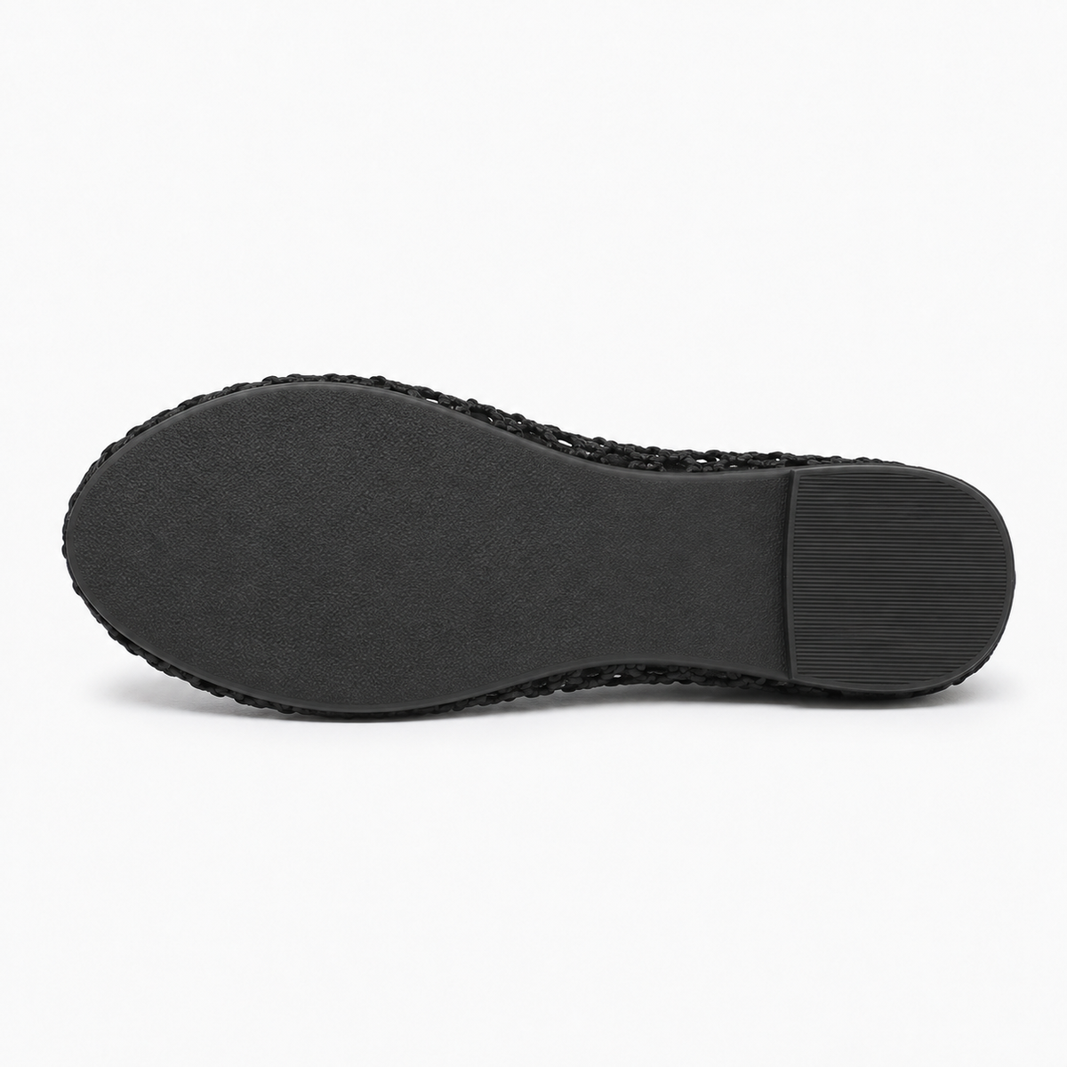 Womens Woven Round Toe Breathable Ballet Flats sole view - women's ballet flats UK