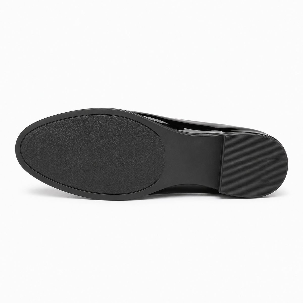 Womens Patent Leather Loafers sole view - women's leather loafers UK