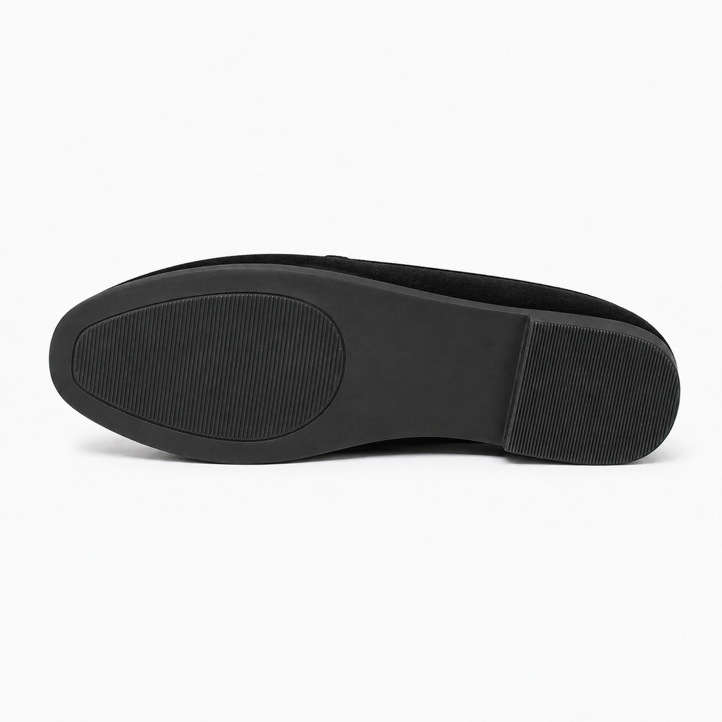 Womens Leather Round Toe Soft Sole Loafers sole view - women's leather loafers UK