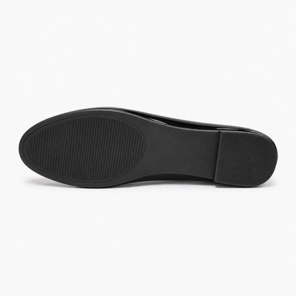 Womens Pearl Heart Ballet Flats sole view - womens flat shoes UK