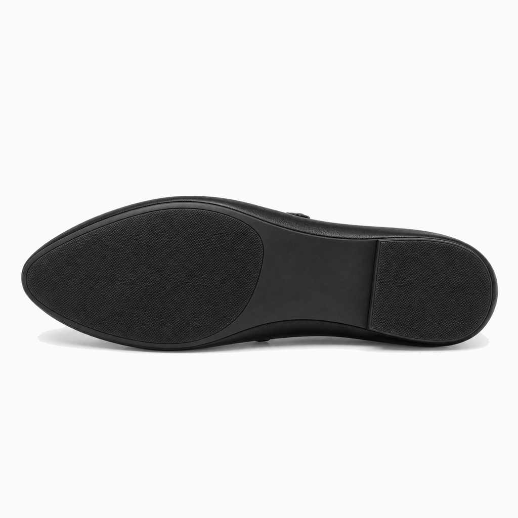 Womens Leather Cross Buckle Ballet Flats sole view - women's ballet flats UK