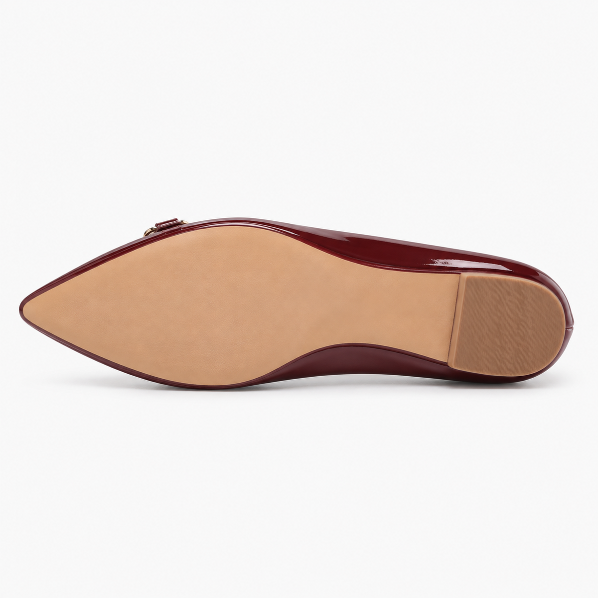 Womens Metal Buckle Ballet Flats sole view - women's ballet flats UK