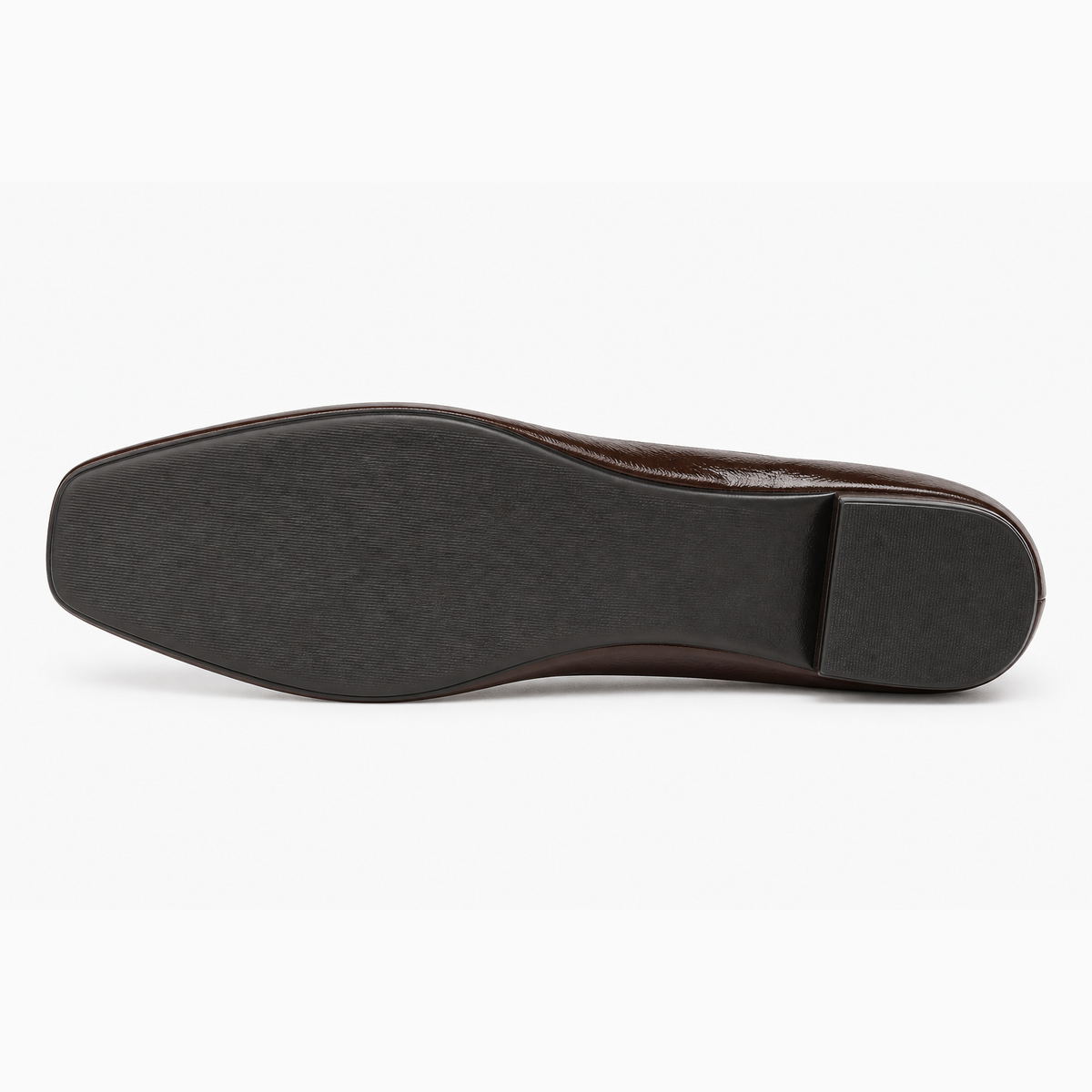 Womens Patent Leather Square Toe Ballet Flats sole view - women's ballet flats UK
