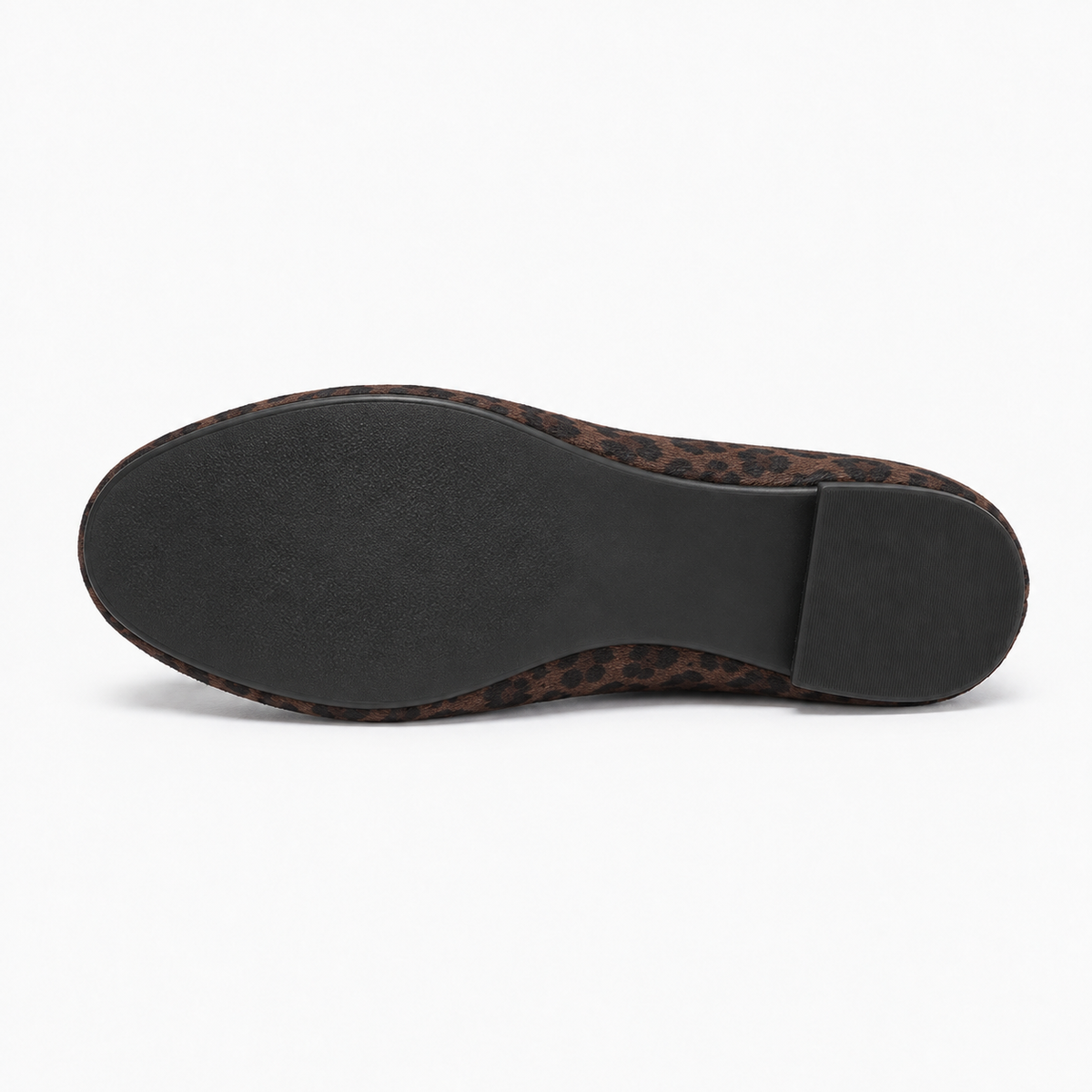 Womens Animal Print Mary Jane Flats sole view - ladies flat shoes UK