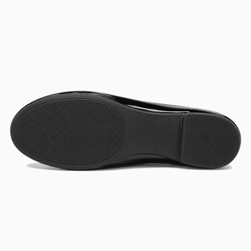 Womens Patent Mary Jane Flats sole detail - everyday flat shoes UK