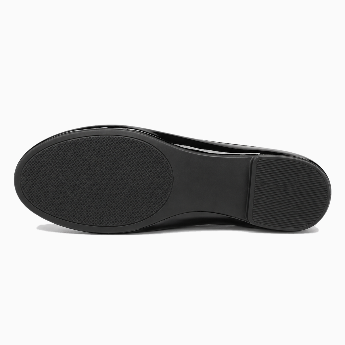 Womens Patent Mary Jane Flats sole detail - everyday flat shoes UK