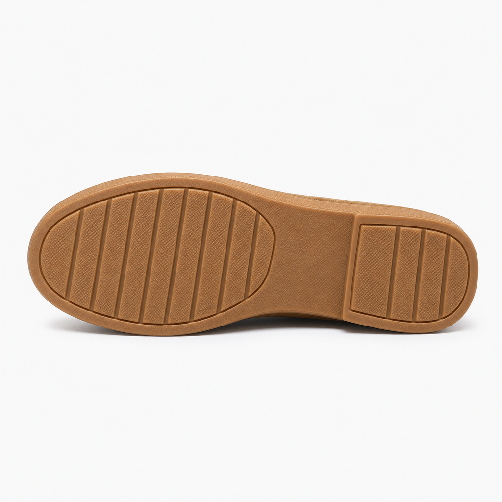 Womens Suede Tassel Loafers sole view - women's suede loafers UK