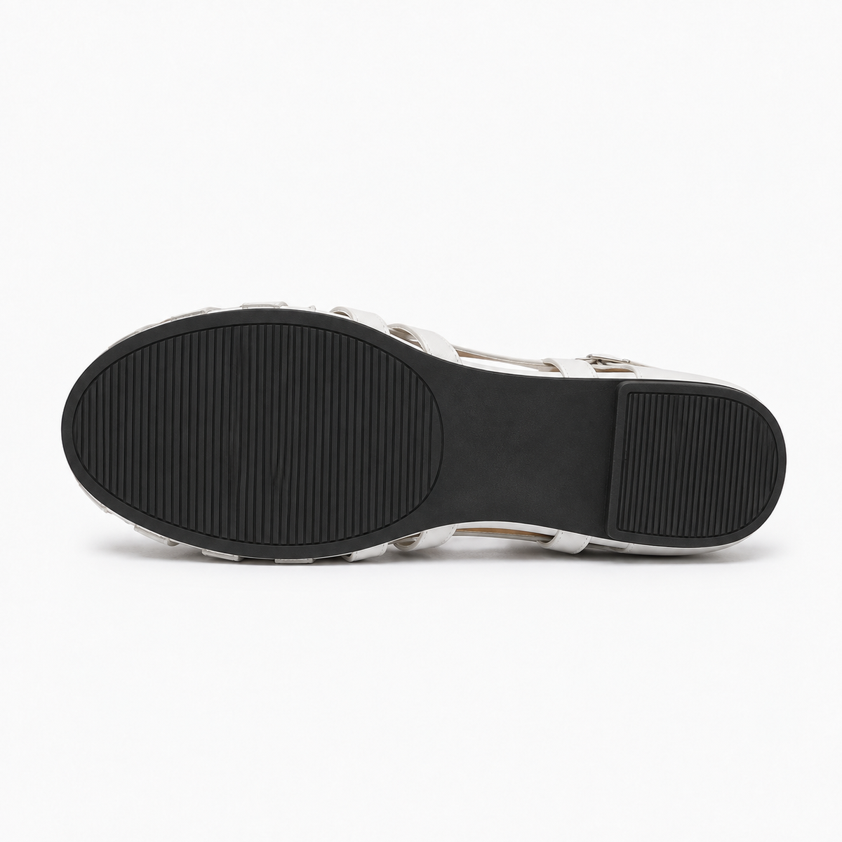 Womens Leather-Look Fisherman Sandals sole view - womens flat sandals UK