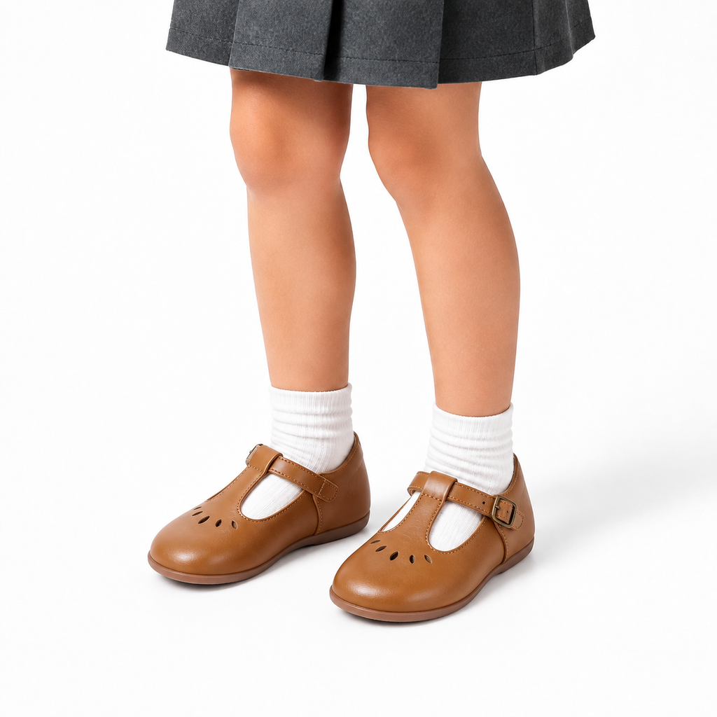 Kids Soft Sole Retro Ballet Flats sole view - kids ballet flats UK
