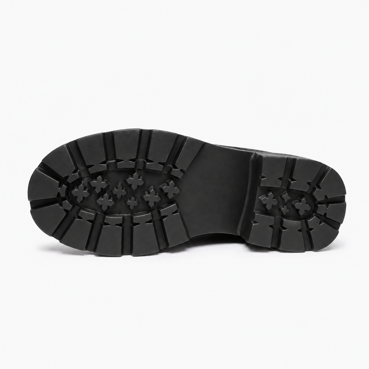 Womens Tassel Platform Black Loafers sole view - women's loafers UK
